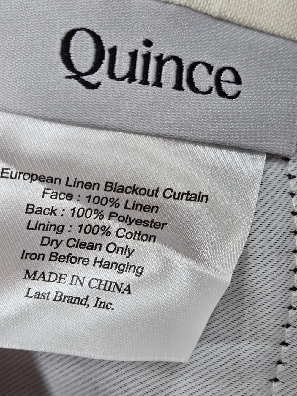 NWT QUINCE Set Of 2 48x96 European Linen True Blackout Curtains Cream 0478